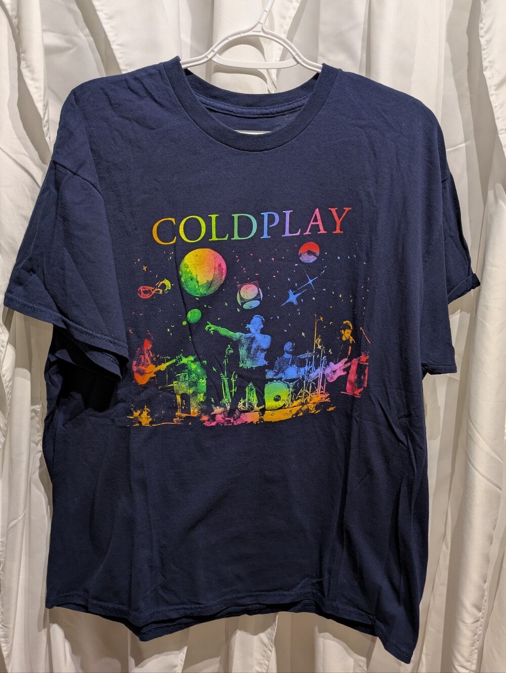 14 Coldplay Music Of The Spheres World Tour Graphic T-Shirt Navy Blue XL